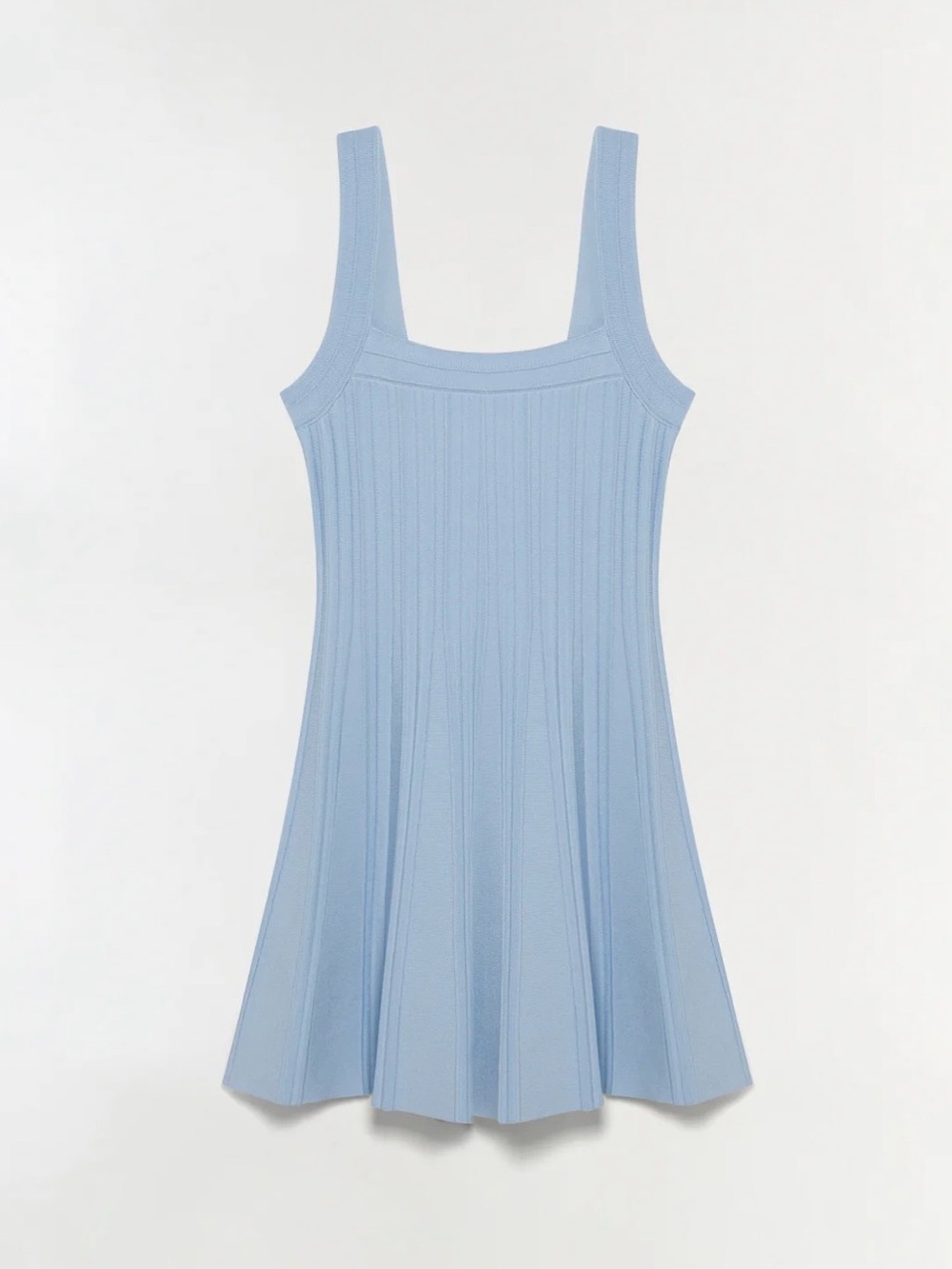 Simkhai Light Blue Square Neck Ribbed Mini Dress - Picture 5 of 7